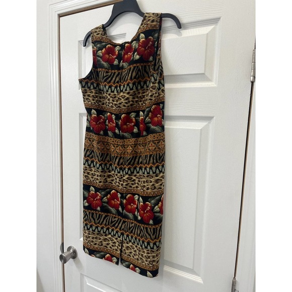 Rare Vintage Kathie Lee dress with mixed tropical print size 10 - Picture 5 of 7